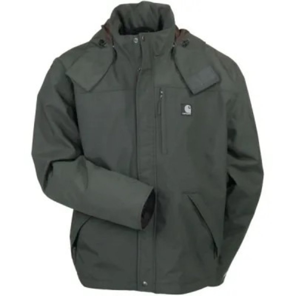Carhartt Waterproof Breathable Jacket Men's XL Detachable Hood Loose Fit